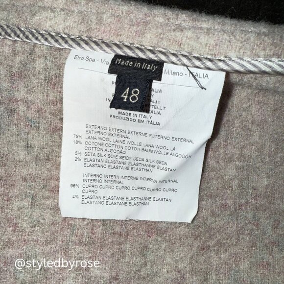 Vintage ETRO Women's Blazer Jacket in Wool Silk Blend Paisley Pattern Sz 48, M/L - Picture 11 of 12